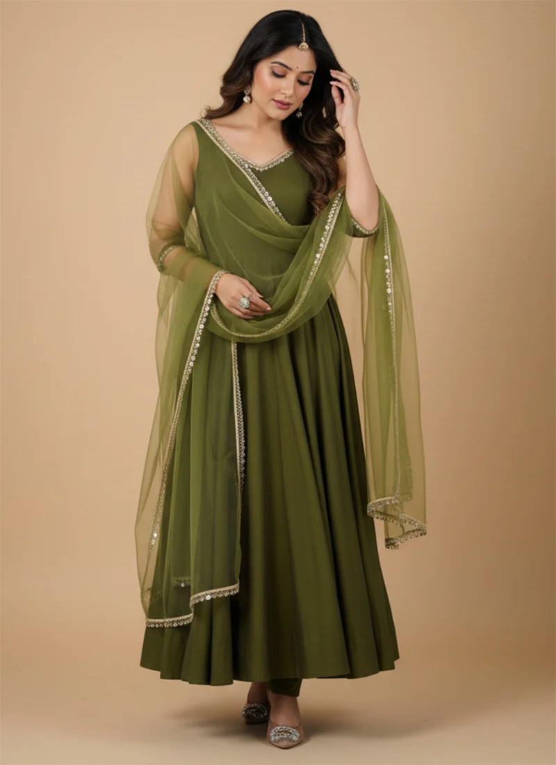 Royal net embroidered anarkali suit